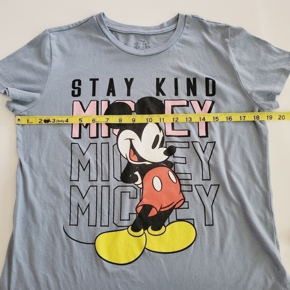 1072 * Disney Mickey Mouse Stay Kind Tee Blue Gray Size L - Picture 5 of 6